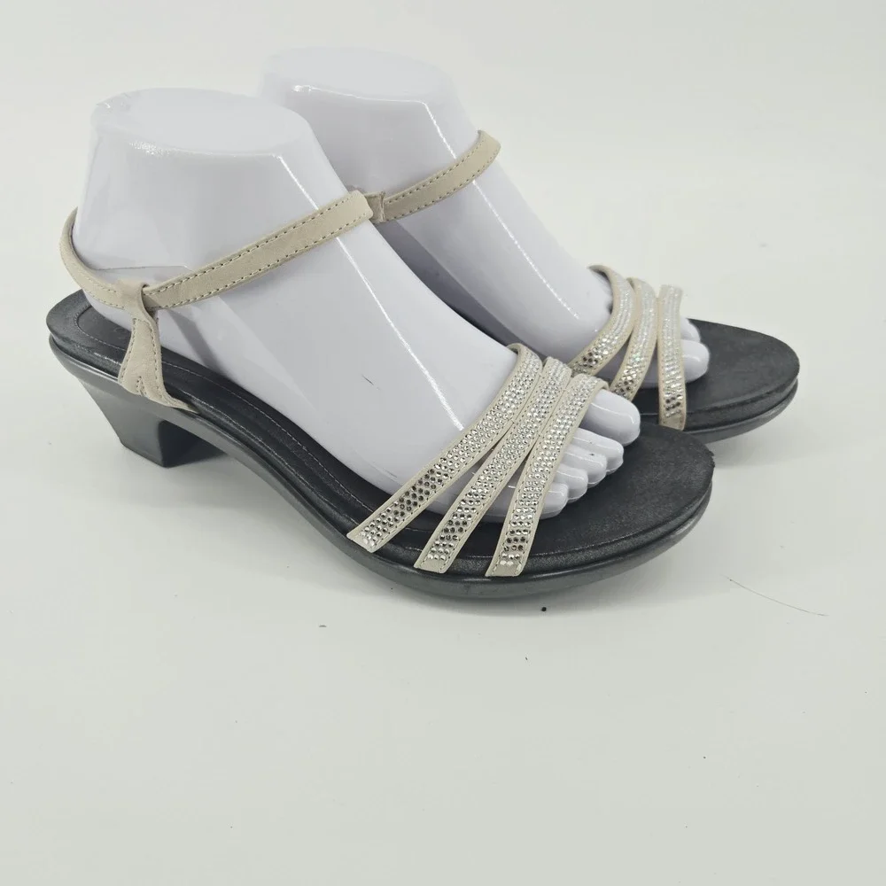 Abeo Grace Sandals Tan Brown Glitter Rhinestone 1.75